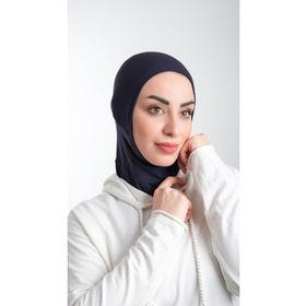 Hürrem Bone 2113_02 Lacivert Sandy Kumaş Spor Hijab Pratik Hazır Geçmeli Tesettür Bone