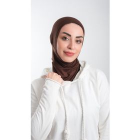 Hürrem Bone 2113_14 Kahverengi Sandy Kumaş Spor Hijab Pratik Hazır Geçmeli Tesettür Bone