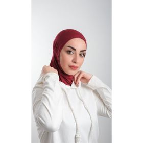 Hürrem Bone 2113_16 Bordo Sandy Kumaş Spor Hijab Pratik Hazır Geçmeli Tesettür Bone