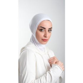 Hürrem Bone 2113_42 Beyaz Sandy Kumaş Spor Hijab Pratik Hazır Geçmeli Tesettür Bone