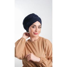 Hürrem Bone 2114_02 Lacivert Sandy Kumaş Büzgülü Pratik Hazır Geçmeli Tesettür Bone