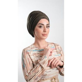 Hürrem Bone 2114_09 Haki Sandy Kumaş Büzgülü Pratik Hazır Geçmeli Tesettür Bone