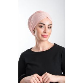 Hürrem Bone 2116_06 Pudra Fukuro Simli Büzgülü Pratik Hazır Geçmeli Tesettür Bone