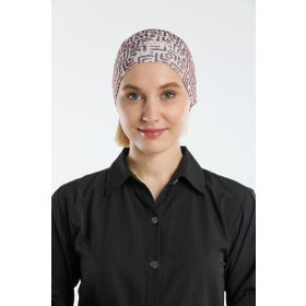 Hürrem Bone 2117_10 Vizon Sandy Kumaş Geometrik Pratik Hazır Geçmeli Tesettür Bone