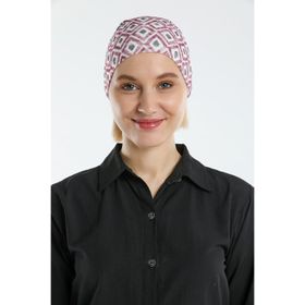 Hürrem Bone 2117_16 Bordo Sandy Kumaş Geometrik Pratik Hazır Geçmeli Tesettür Bone