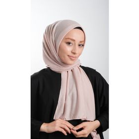 Hürrem Bone 2118_06 Pudra Örme Kumaş Sade Pratik Hazır Geçmeli Tesettür Şal