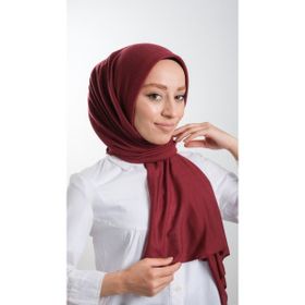 Hürrem Bone 2118_16 Bordo Örme Kumaş Sade Pratik Hazır Geçmeli Tesettür Şal
