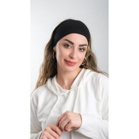 Hürrem Bone 3007_01 Siyah Viskon Kumaş Sade Pratik Hazır Geçmeli Tesettür Bone