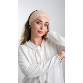 Hürrem Bone 3007_26 Sütlü Kahve Viskon Kumaş Sade Pratik Hazır Geçmeli Tesettür Bone