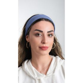 Hürrem Bone 3007_34 Mavi Viskon Kumaş Sade Pratik Hazır Geçmeli Tesettür Bone