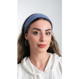Hürrem Bone 3007_34 Mavi Viskon Kumaş Sade Pratik Hazır Geçmeli Tesettür Bone