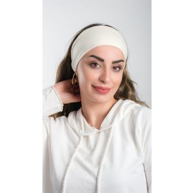 Hürrem Bone 3007_40 Krem Pratik Viskon Kumaş Sade Hazır Geçmeli Tesettür Bone