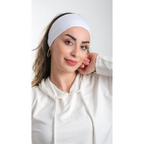 Hürrem Bone 3007_42 Beyaz Viskon Kumaş Sade Pratik Hazır Geçmeli Tesettür Bone