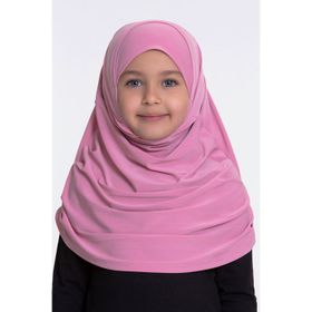 Hürrem Bone 78_04 Pembe Sandy Kumaş Kendinden Boneli Pratik Hazır Geçmeli Çocuk Tesettür Bone