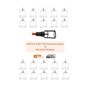 Hvm 20 Adet 7 cm Hacamat Kupası ve Hacamat Pompası