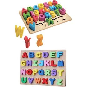 HYD 3D Büyük Harf Alfabe Bul Tak Çocuk Eğitici Oyuncak Ahşap Yapboz