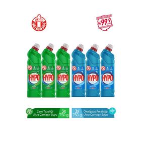 Hyper Hypo 3x750 gr Çam Tazeliği + 3x750 gr Okaliptus Ferahlığı Ultra Çamaşır Suyu