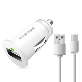 Hypergear 2.1A 2x Type C Kablo Beyaz Hızlı Araç Şarj Aleti Set