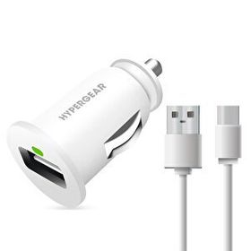 Hypergear 2.1A 2x Type C Kablo Beyaz Hızlı Araç Şarj Aleti Set