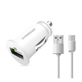Hypergear 2.1A 2x Type C Kablo Beyaz Hızlı Araç Şarj Aleti Set