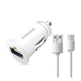 Hypergear 2.1A 2x Type C Kablo Beyaz Hızlı Araç Şarj Aleti Set
