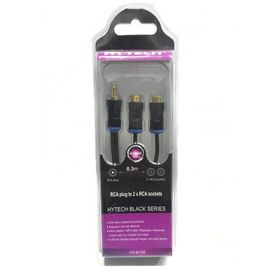 Hytech HY-B100 RCA to 2xRCA Dişi 30 cm Ara Ses Kablosu
