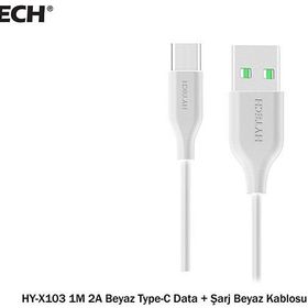 Hytech HY-X103 1M 2A Beyaz Type-C Data Kablo