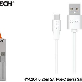 Hytech HY-X104 0.25 mt 2A Type-C Beyaz Şarj Kablosu