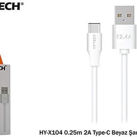 Hytech HY-X104 0.25 mt 2A Type-C Beyaz Şarj Kablosu
