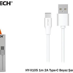Hytech HY-X105 1m 2A Type-C Siyah Şarj Kablosu