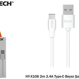 Hytech HY-X106 2 m 2.4A Type-C Beyaz Şarj Kablosu