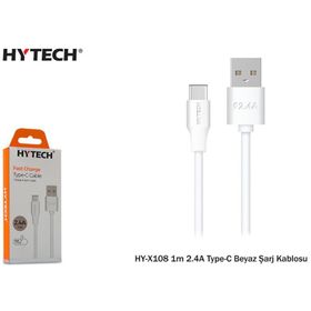 Hytech HY-X108 1 m 2.4A Type-C Beyaz Şarj Kablosu