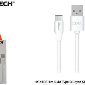 Hytech HY-X108 1m 2.4A Type-C Siyah Şarj Kablosu