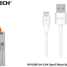 Hytech HY-X108 1m 2.4A Type-C Siyah Şarj Kablosu