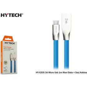 Hytech HY-X205 3A Micro Usb 1 m Mavi Data Şarj Kablosu