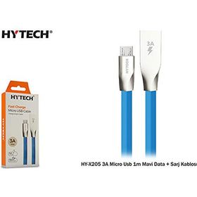 Hytech HY-X205 3A Micro Usb 1 m Mavi Data Şarj Kablosu