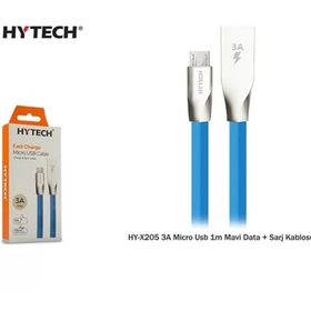 Hytech HY-X205 3A Micro Usb 1 m Mavi Data Şarj Kablosu
