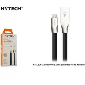 Hytech HY-X205 3A Micro Usb 1 m Siyah Data ve Şarj Kablosu