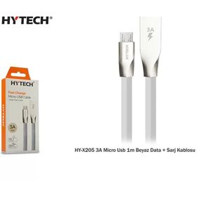 Hytech HY-X205 3A Micro Usb 1m Beyaz Data Şarj Kablosu