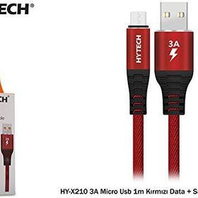 Hytech HY-X210 Gri Micro Usb 3A 1 mt Data ve Şarj Kablosu