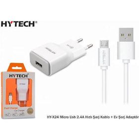 Hytech HY-X24 Micro Usb 2.4A Hızlı Şarj Kablo + Şarj Adaptörü