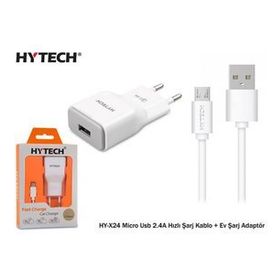 Hytech HY-X24 Micro Usb 2.4A Hızlı Şarj Kablo + Şarj Adaptörü
