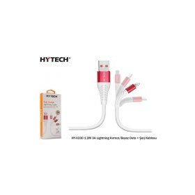 Hytech HY-X330 1.2 m 3A Lightning Kırmızı-Beyaz Data Kablosu