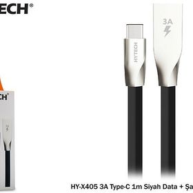 Hytech HY-X405 Siyah 3A Type-C 1M Data + Şarj Kabl