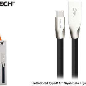 Hytech HY-X405 Siyah 3A Type-C 1M Data + Şarj Kabl