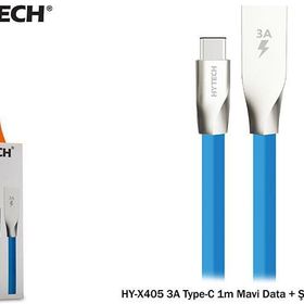 Hytech HY-X405 Siyah 3A Type-C 1M Data + Şarj Kabl
