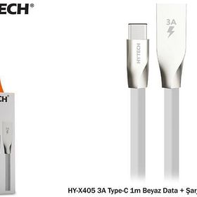 Hytech HY-X405 Siyah 3A Type-C 1M Data + Şarj Kabl