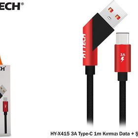 Hytech HY-X415 3A Type-C 1 m Siyah Data Şarj Kablosu