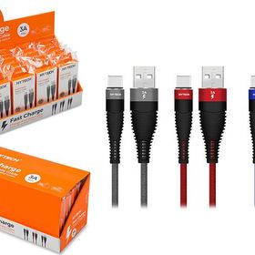 Hytech HY-X425 3A Type-C 1 mt Kırmızı Data Şarj Kablosu