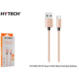 Hytech HY-X448 1 m 3A Type-c Kılıflı Metal Gold Şarj Kablosu